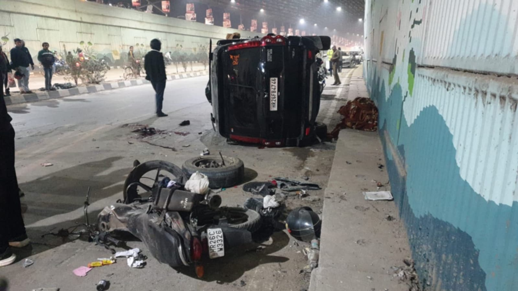 Gurugram: Speeding SUV overturns after ramming into motorcycle, kills two people